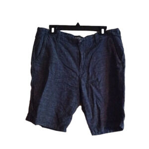 Express linen blend blue/ white  striped shorts. Size 34. Good used condition.